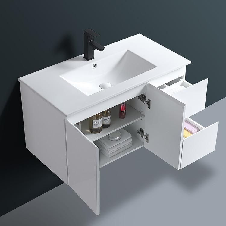 2022 Economic Modern Toilet Furniture Luxury Wall Mounted Cabinet MDF Bathroom Cabinet Vanity Set