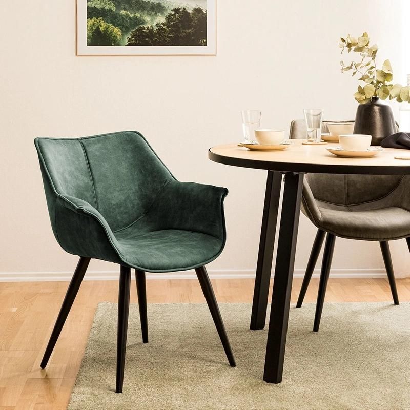 Japanese-Style Household Armchair Double Stitching Wear-Resistant Cowboy Fabric Dining Room Chair