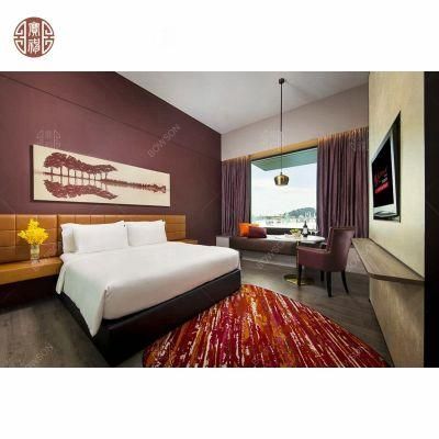 Teak Wood Hotel Bedroom Furniture Simple Style Foshan Factory