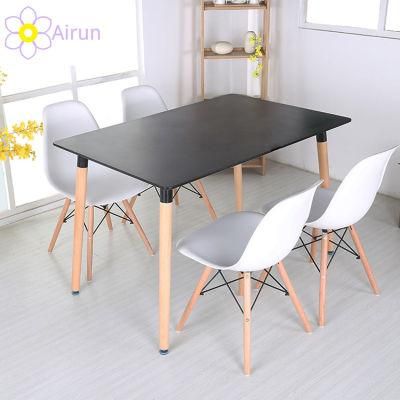 Modern Dining Room Furniture Wooden Density Board Top Dinner Table Metal Leg Dining Table Set