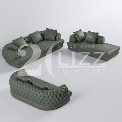 Leisure Contemporary Hotel Home Furniture Modern Design Living Room Luxury Genuine Leather Sofa Set