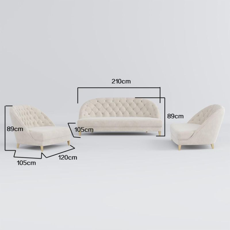 High Quality European Modern Modular 1+2+3 Home Living Room Sofa Leisure Furniture Long Couch