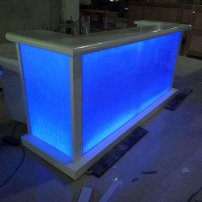 Artificial Marble Fast Food LED Bar Counters Acrylic Bar Counter