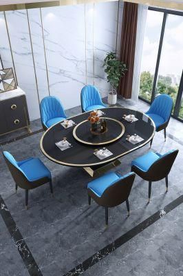 Household Modern Stainless Steel Luxury Dining Room Furniture Set Dining Table