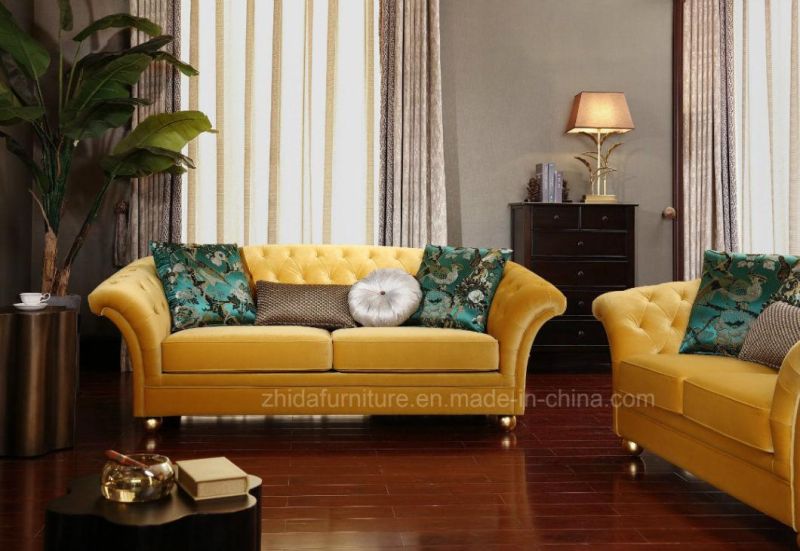 Home Furniture Fabric Sofa Blue Modern Classical for Living Room