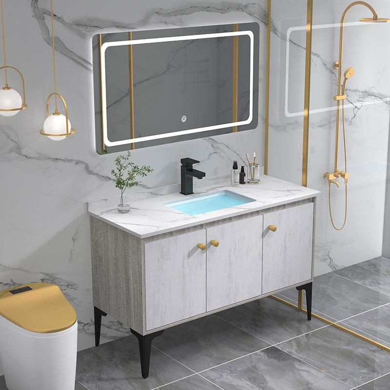 Nordic Melamine Intelligent Mirror Cabinet Floor Type Bathroom Cabinet