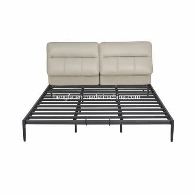 Cheap Modern Customized Bedroom Home Furniture Set King Iron Upholstered Bed