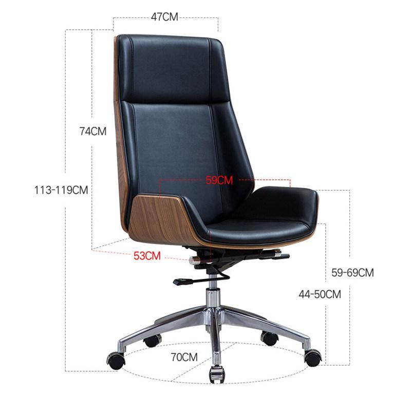 Ergonomic High Back Leather Office Chair / Modern Swivel Computer Office Furniture Chairs