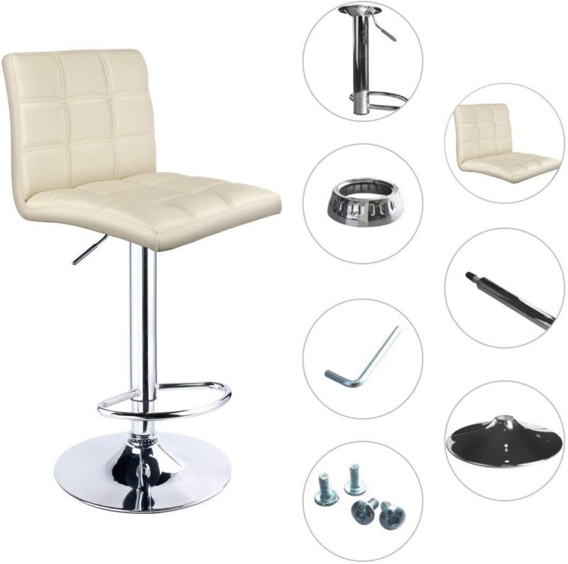 Nordic Light Luxury Front Desk Chair Metal Industrial Style Single Bar Chair Modern Simple Saddle Leather Bar Chair