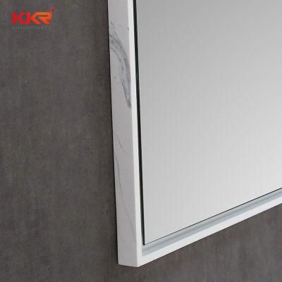 Hotel Marble Texture Solid Surface Frame Bathroom Mirror Mirrors