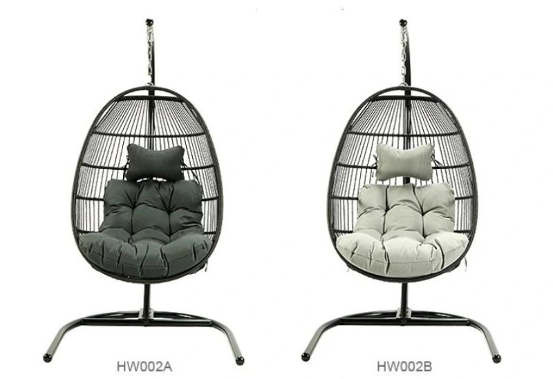 2020 Super Hot Modern Cane Furniture Wicker Rattan Leisure Chair Folding Swing Steel Frame Chair