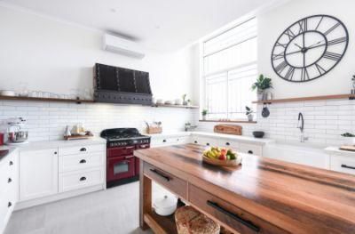 Large Country U-Shaped Open Plan Kitchen Color Marble Top Appliances Soft Close Hinges Kitchen Cabinet