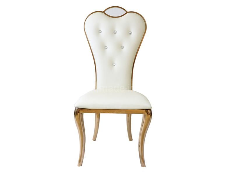 Event Wedding Ceremony Restaurant Chair of Gold Color Round Feet
