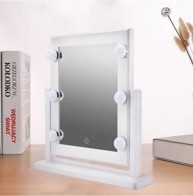 Pritech 180 Degrees Rotate Makeup Mirror Two Colors LED Light HD Cosmetic Mirror