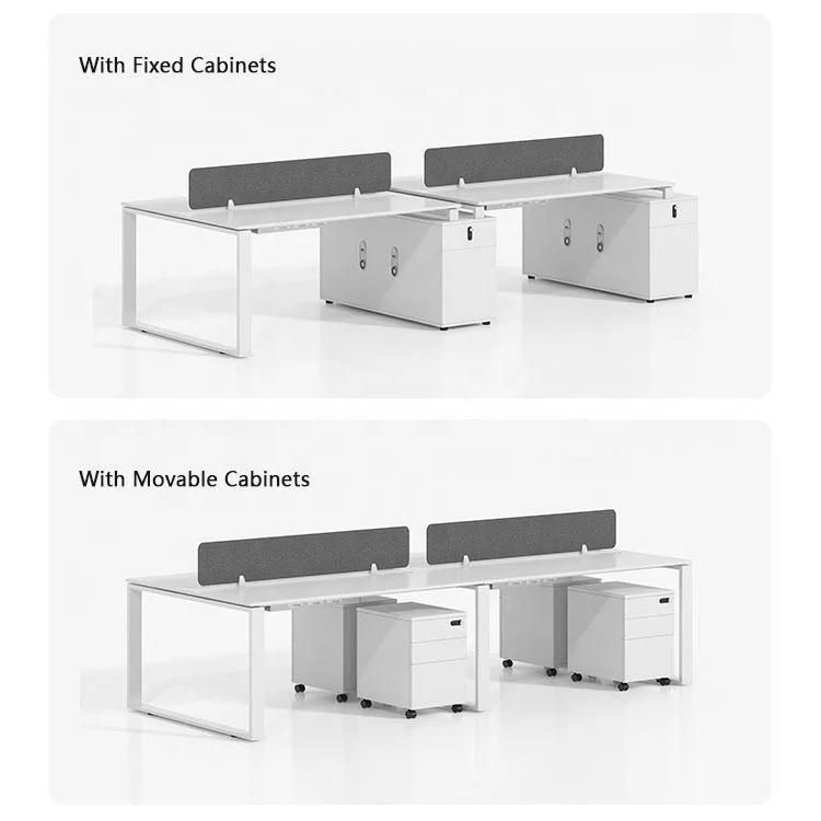 Modern Modular Office Furniture Staff Workstation Table 4 Seater Office Desk