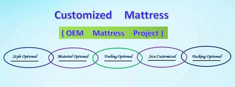 Customized Modern Euro Top Gel Memory Foam Pocket Spring Mattress with Latex Eb15-18 Queen Size