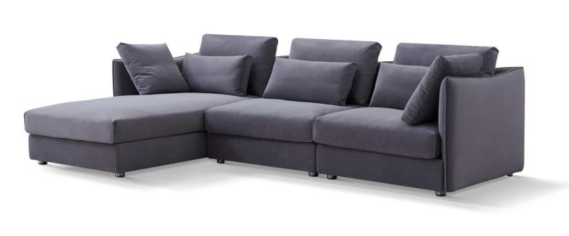 Zhida High-End Good Quality Modern Home Furniture Villa Living Room L Shape Couch Corner Sectional Fabric Sofa