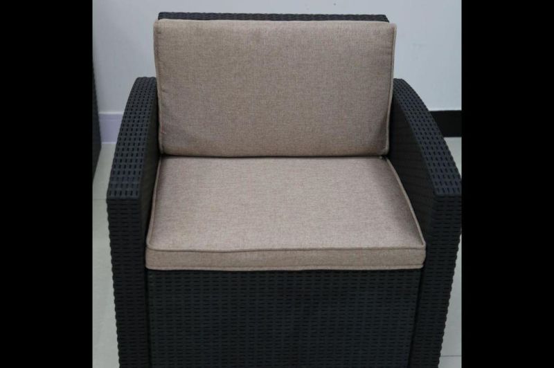 Outdoor Fur Rattan Patten Chair Armrest Coffee Table Patio Courtyard Lounge Leisure Garden Sofa Set in Home Furniture Modern Garden Sets PP Sofa Wholesale Ratta
