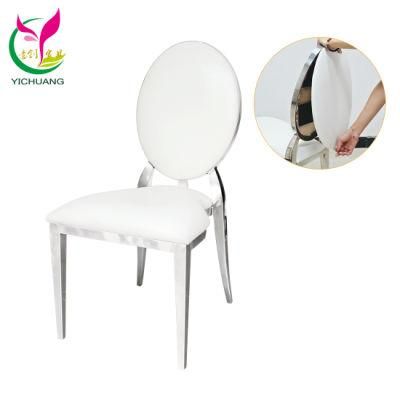 Modern Simple Stackable Stainless Steel Leather Seat Bag Backrest Home Hotel Restaurant Banket Chairs