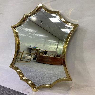 Modern Living Room Decoration Mirror Bathroom Decor Wall Mirrors Gold Frame Bathroom Mirror for Villa