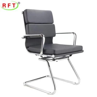 Black with Steel PU Modern Luxury Executive Boss Chair Hotel Home Office Furniture