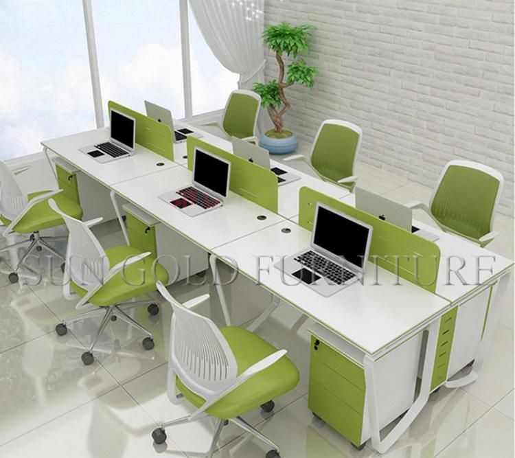 (SZ-WSL303) Simple High Quality Office Desk Staff Workstation 6 Persons Office Partition