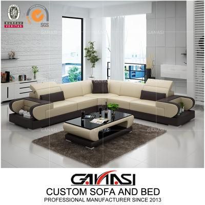 Modular Genuine Leather Best Selling Chinese Furniture with Coffee Table