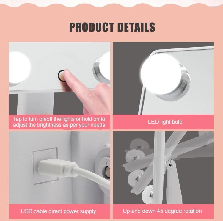 Detachable180 Degree Swivel Lighted Vanity Makeup Mirror