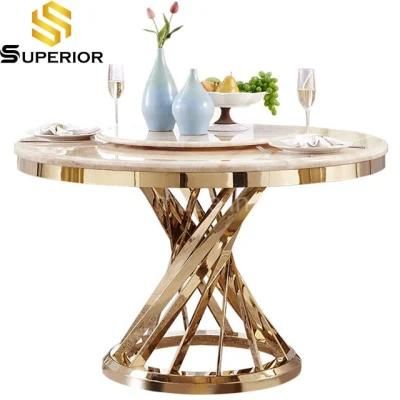 Modern Round Marble Top Dining Table with Chairs Factory Wholesale