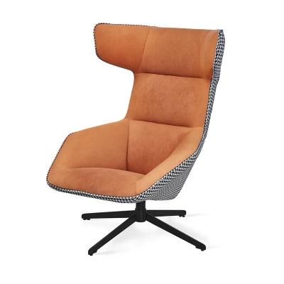 Modern Living Room Egg Swivel High Back Leather Fabric Lounge Patchwork Leisure Chairs for Hotel Restaurant