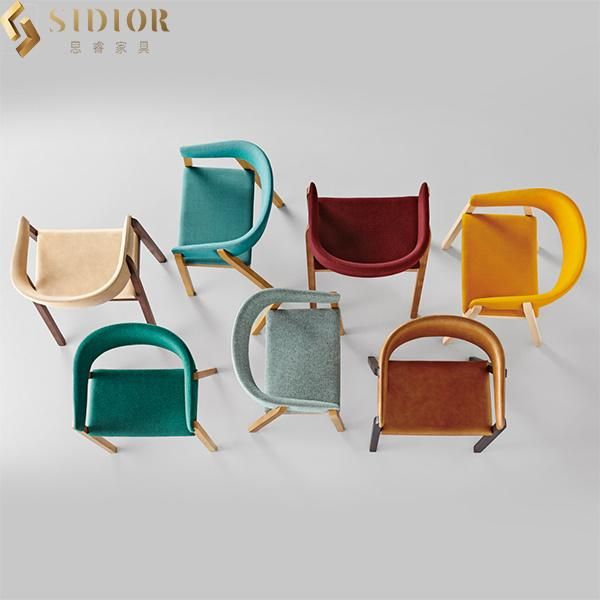 Nordic Ultra Modern Dining Chairs Solid Wood Upholstered Chair for Restaurant