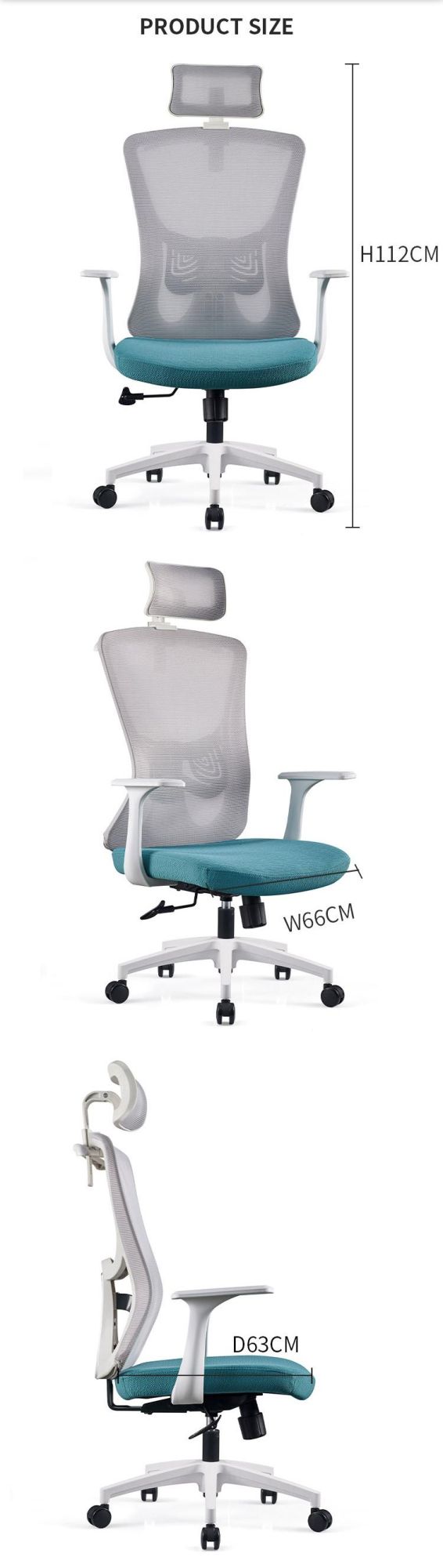 Fashion Design Black Ergonomic Gamer Workstation Swivel Computer Office Mesh Chair
