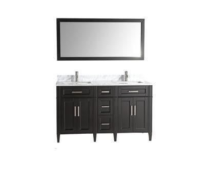 Customized America Style Waterproof Solid Wooden Bathroom Furniture Cabinet