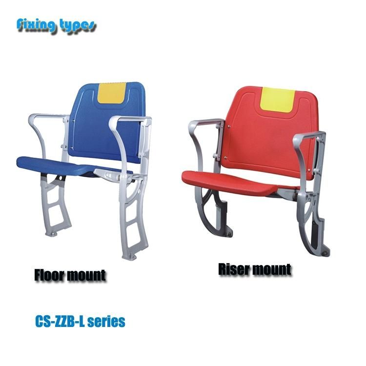 Wall Mounting Aluminum Leg Folding Chair Fixed Foldable VIP Stadium Seats for Football Stadium