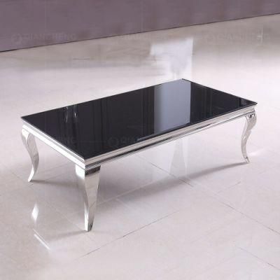 Contemporary Metal Glass Modern Living Room Coffee Table