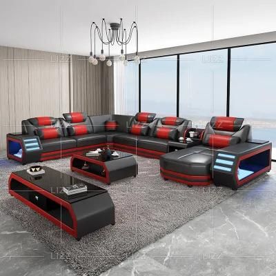 Professional Modern Good Quality Home Office King Size Living Room Genuine Leather Sofa Set