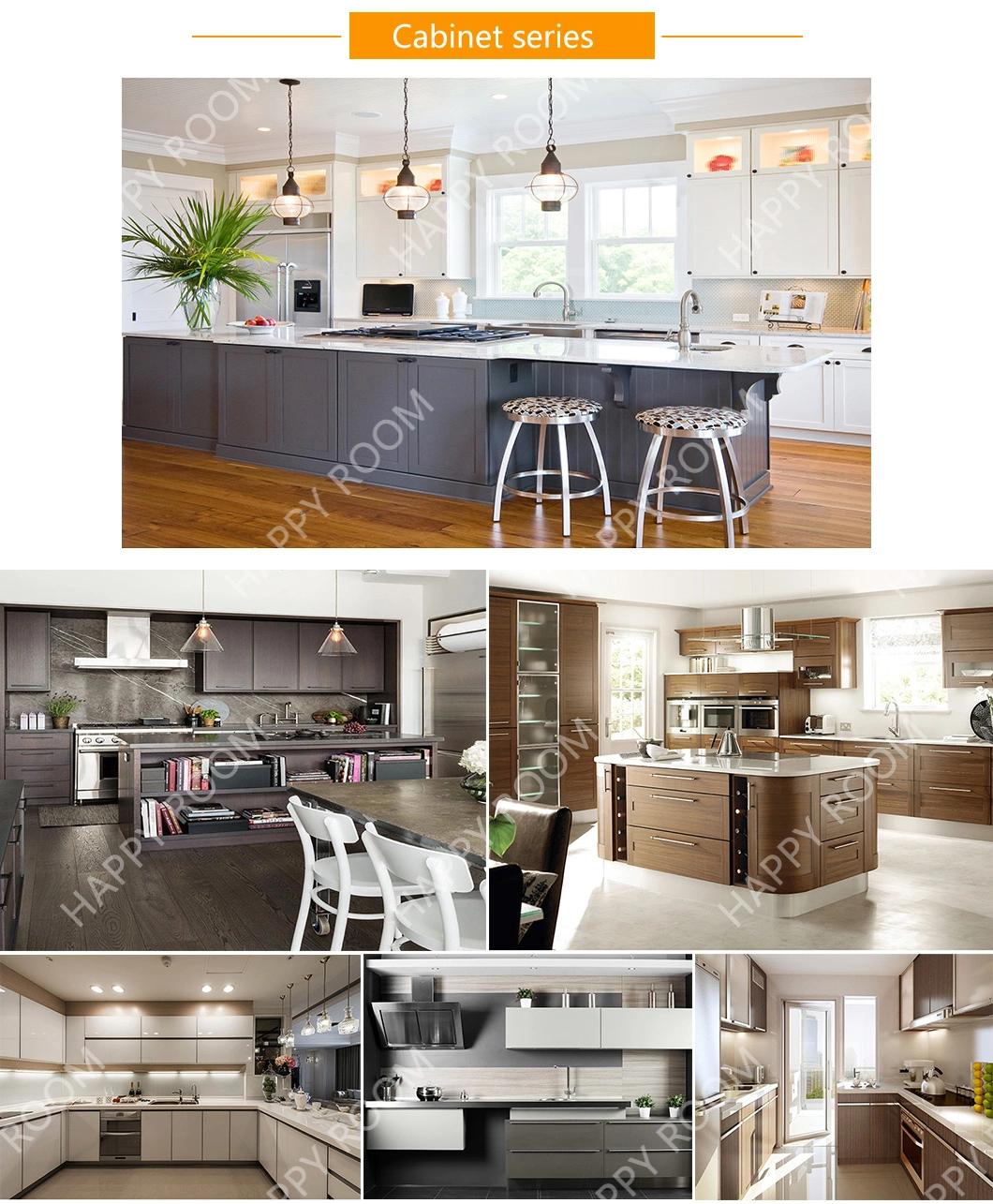 2021 Happyroom Modern Wooden Grain Aluminum Cabinet Furniture for Kitchen