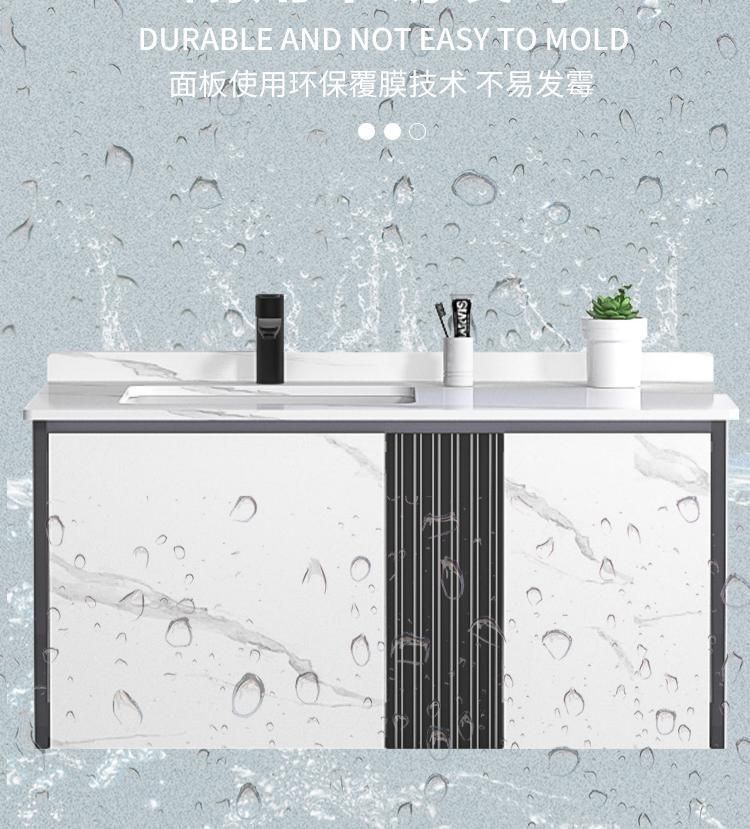 American Style Wholesale White Rubber Wood Bathroom Furniture, Bathroom Vanity, LED Mirrored Cabinet