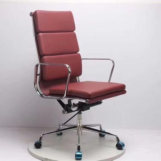 High Back Swivel Leather Office Meeting Aluminum Chair