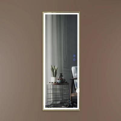 Beauty Salon Furniture Decorative Aluminum Framed Silver Coated Bathroom LED Wall Mirror
