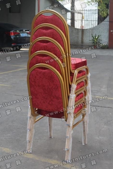 Gold Steel & Red Fabric Dining Chairs (YC-ZG38-01)