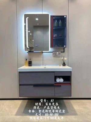 Wall Mounted Modern Latest Solid Wood MDF Bathroom Smart Furniture
