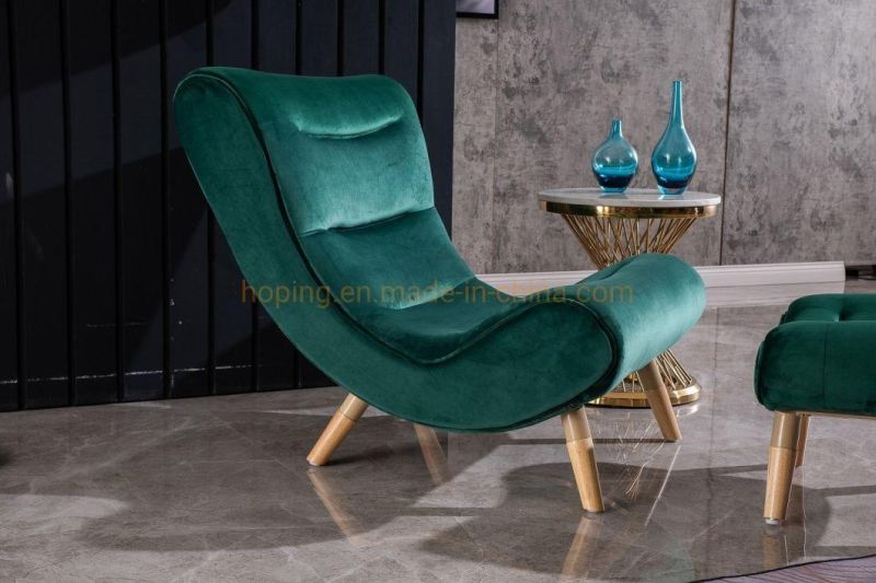 Modern Furniture Popular Hotel Living Room Single Green Velvet Sofa Chair