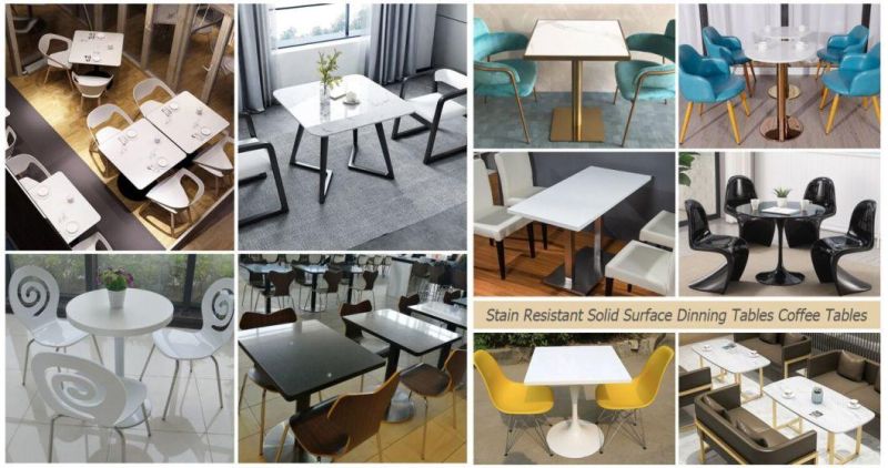 Round Solid Surface Restaurant Dining Table Set