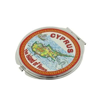 Customized Zinc Alloy Round Pocket Make up Mirror for Paris Souvenir Promotion Gift