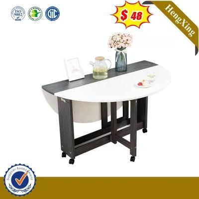 Modern Latest Design Dining Room Furniture Round Folding Dining Table with Wheels