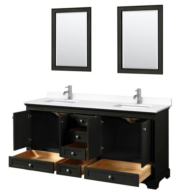 72" Double Bathroom Vanity in Dark Espresso