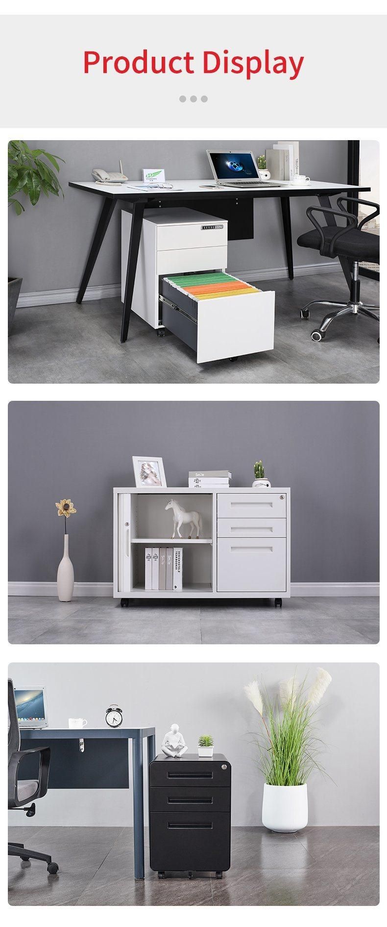 Modern Simple Office 3 Drawer Metal Hand Mobile Cabinet