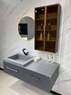 Italian Newest Design Modern Luxury MDF PVC Solid Wood Bathroom Furniture