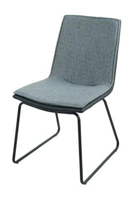 Modern Nordic Style Garden Wedding Party Restaurant Dining Chair Furniture Metal Legs Frame Upholstery Fabric PU Dining Chair